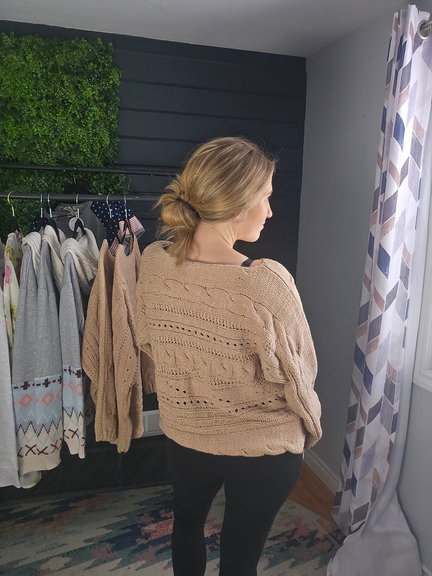 Easel Khaki Knit Sweater