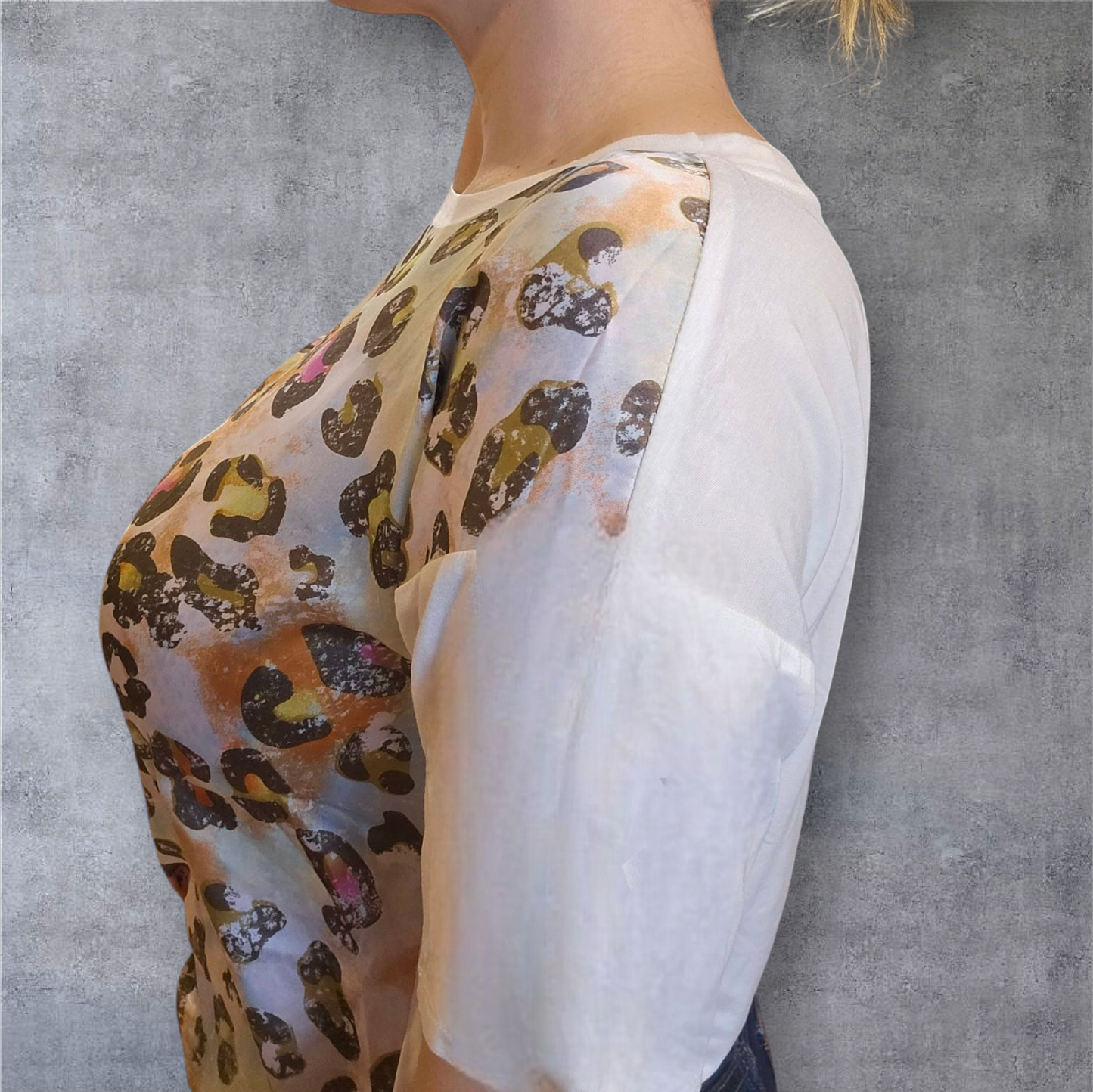 Women's Leopard Print Tie-Front T-Shirt