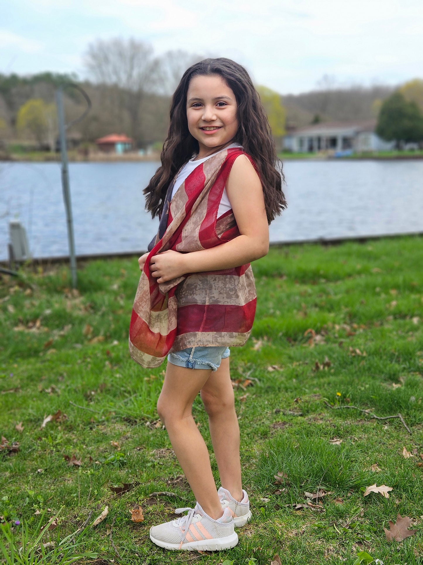 Girls' Vintage Stars & Stripes Vest: Patriotic / One Size