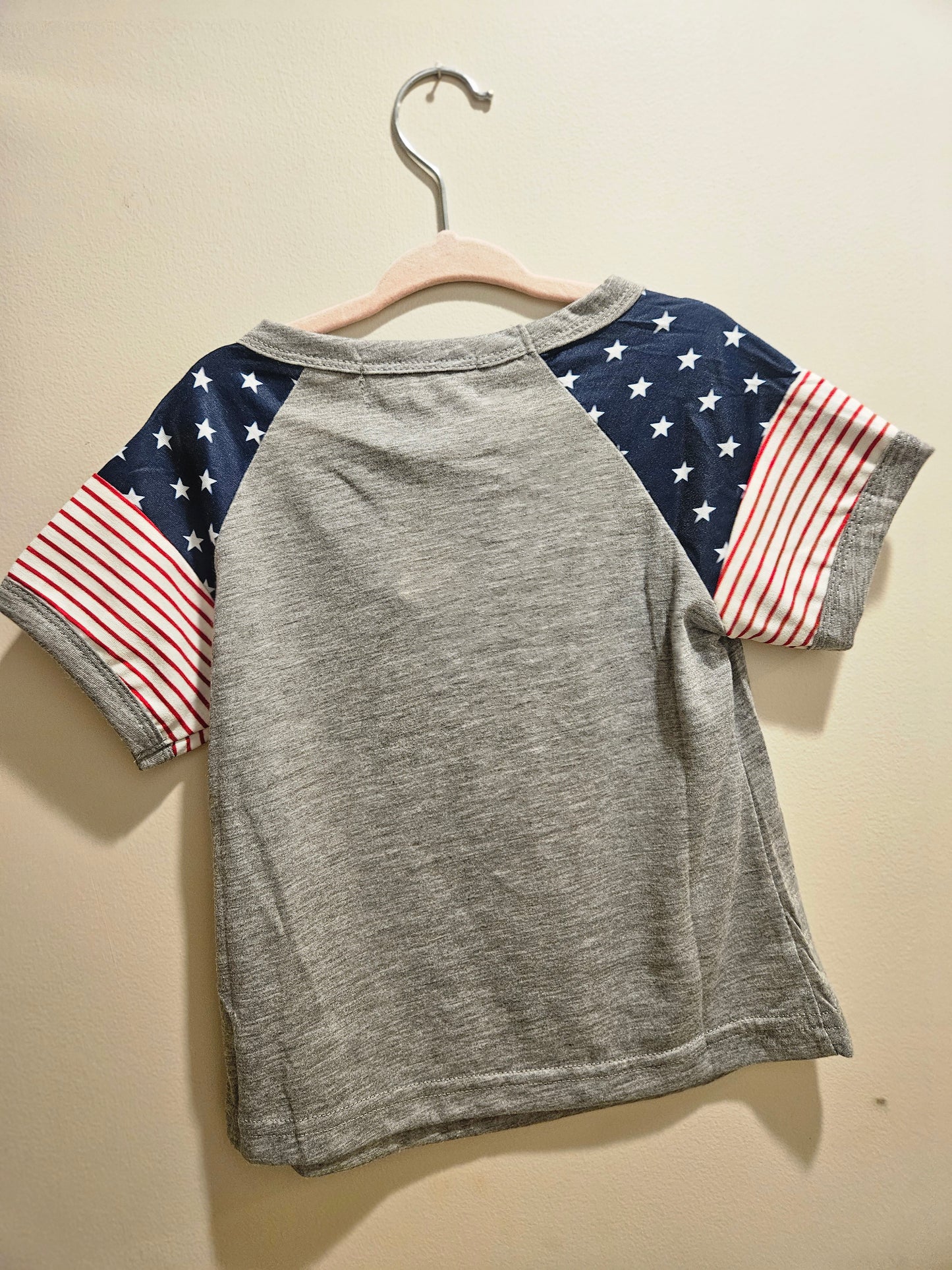 Girls Grey and Stars and Stripes Graphic Tee