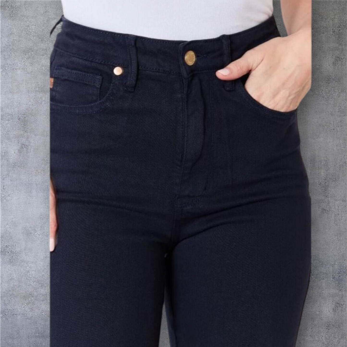 Judy Blue High-Waisted Navy Blue Stretch Denim Bermuda Shorts