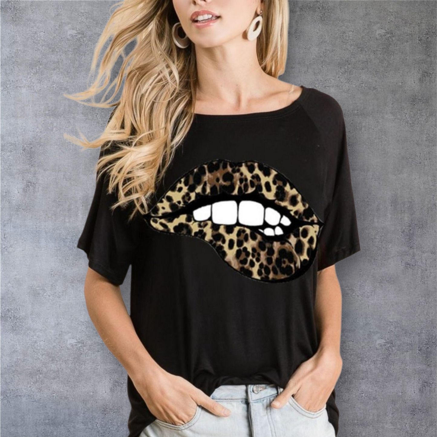 Bibi Black and Leopard Byte Graphic Tee