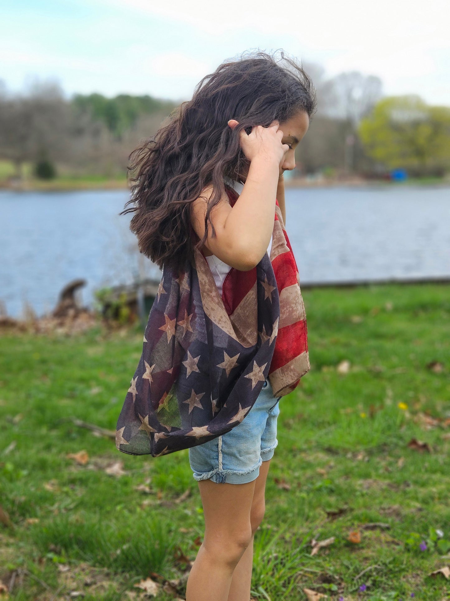 Girls' Vintage Stars & Stripes Vest: Patriotic / One Size