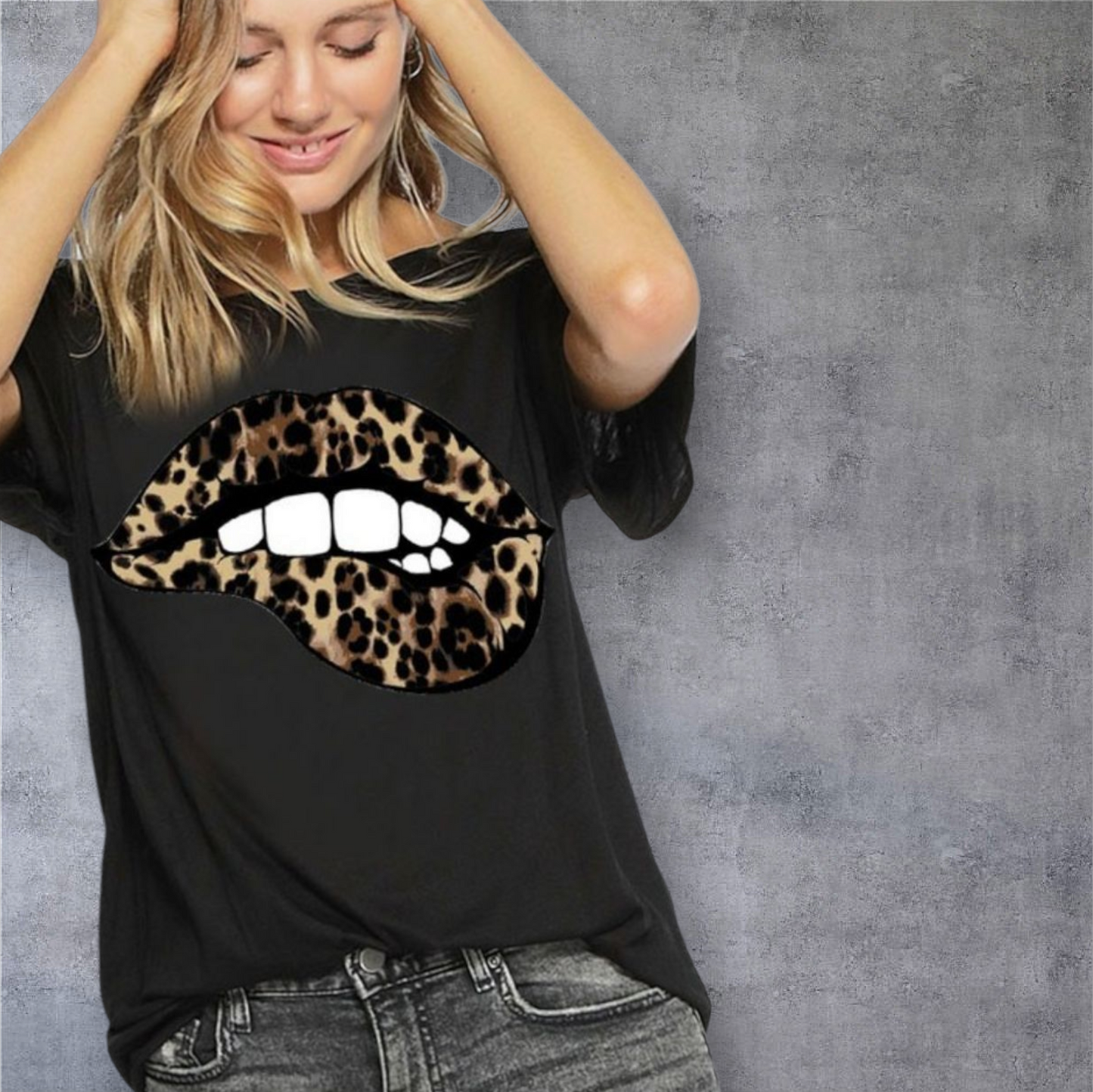 Bibi Black and Leopard Byte Graphic Tee