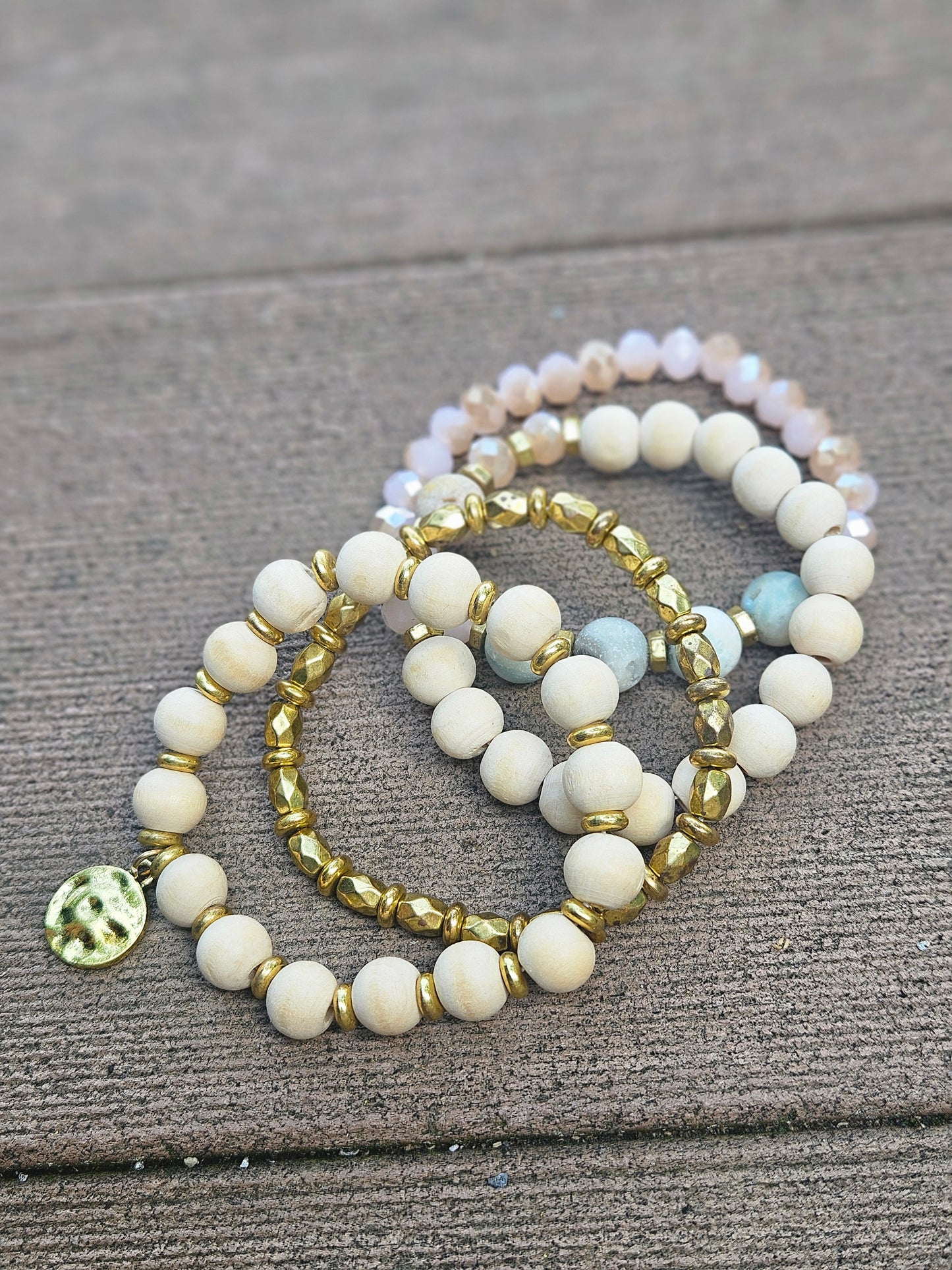 Boho Glow 4-Row Beaded Bracelet Stack
