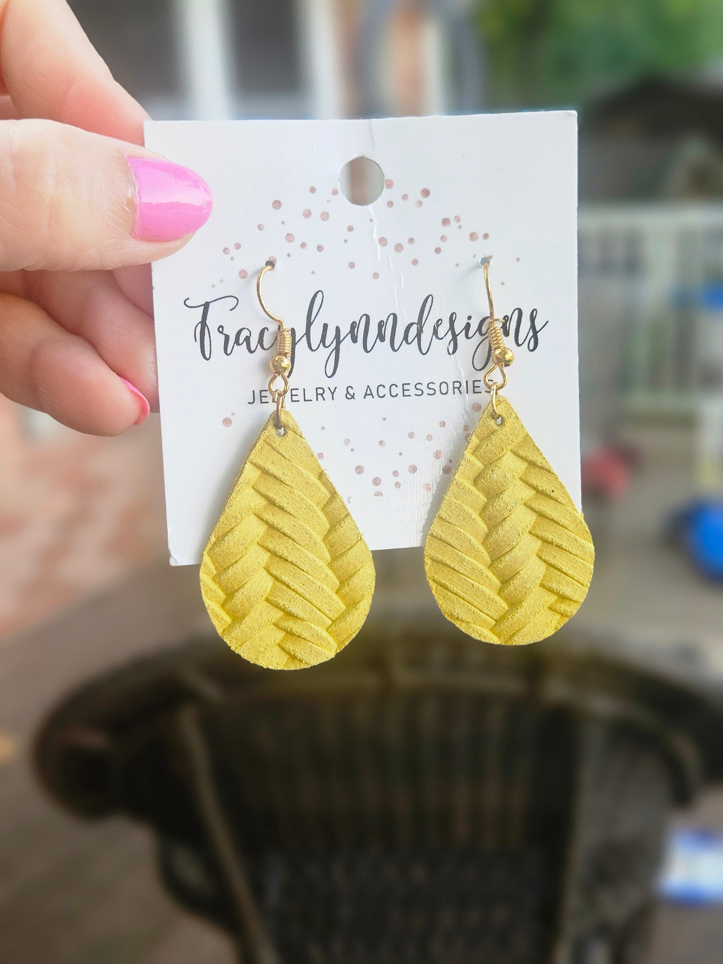 Gold-Tone Leaf Teardrop Earrings | Textured Drop Jewelry