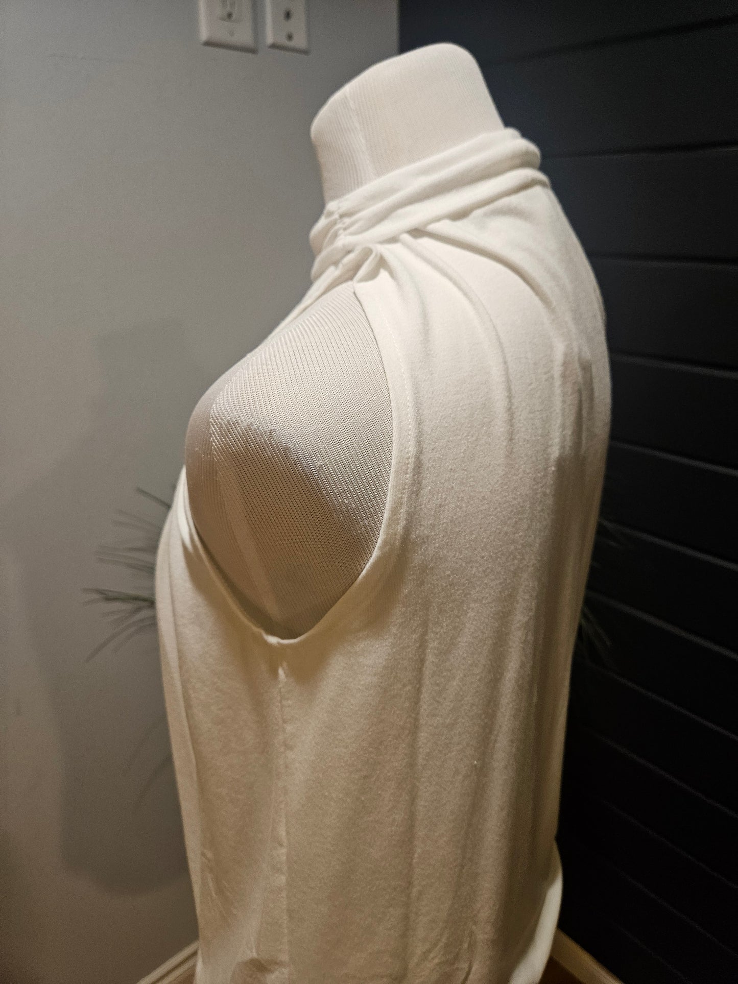 Zenana Ivory Mock Neck Sleeveless Tank Top