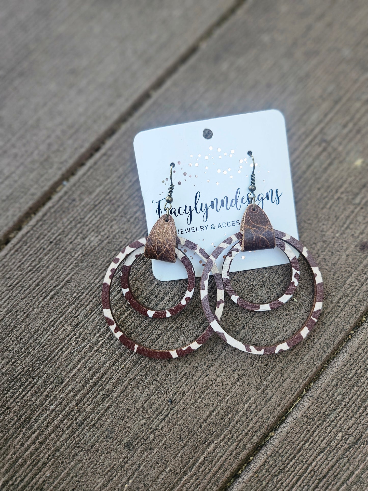 Wild Style Triple Hoop Leather Earrings