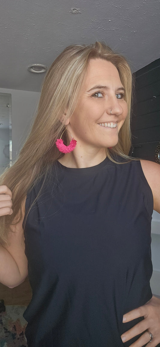 Cha cha Hot Pink Earrings