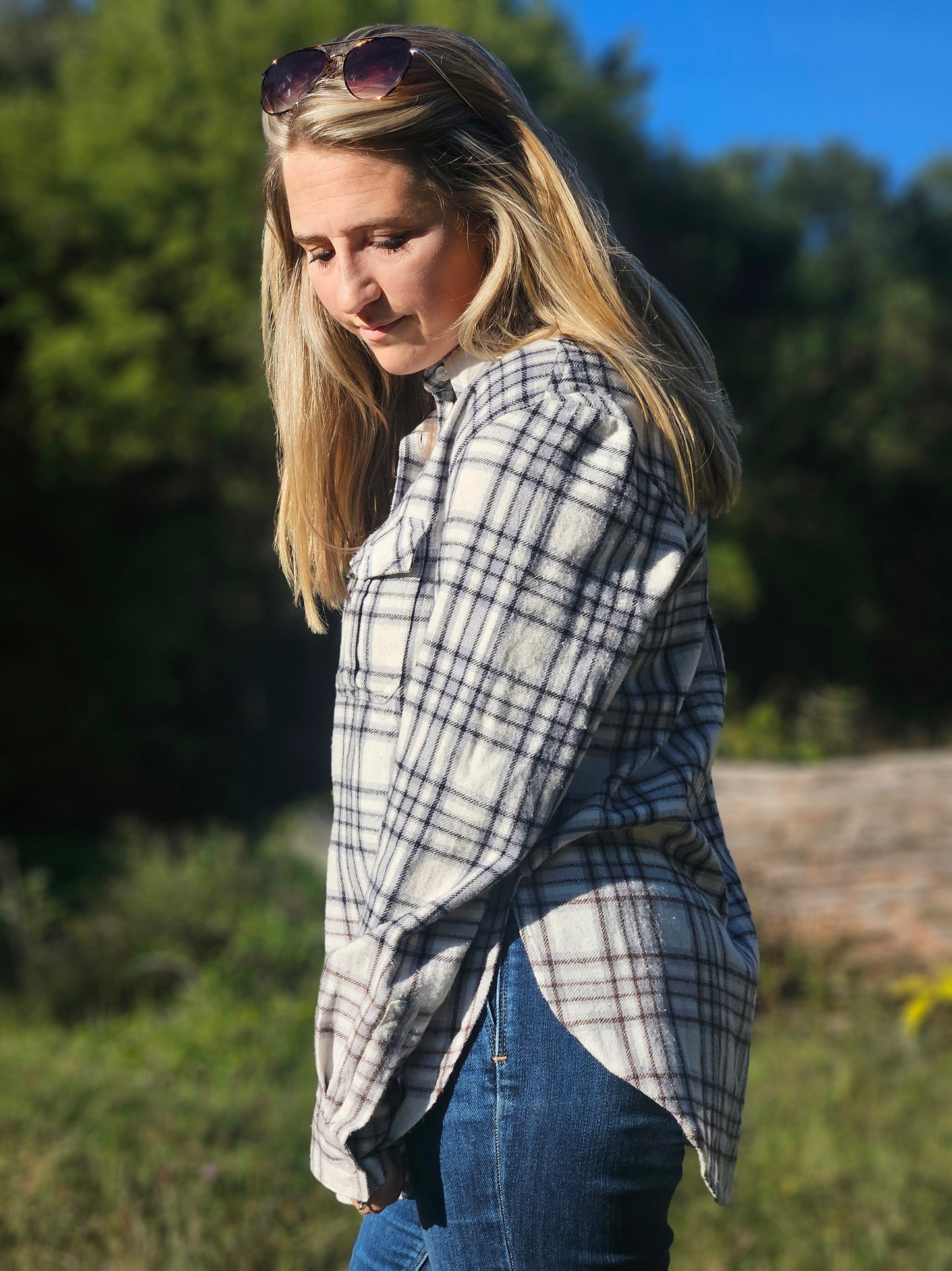 Gray, Ivory & Black Plaid Flannel