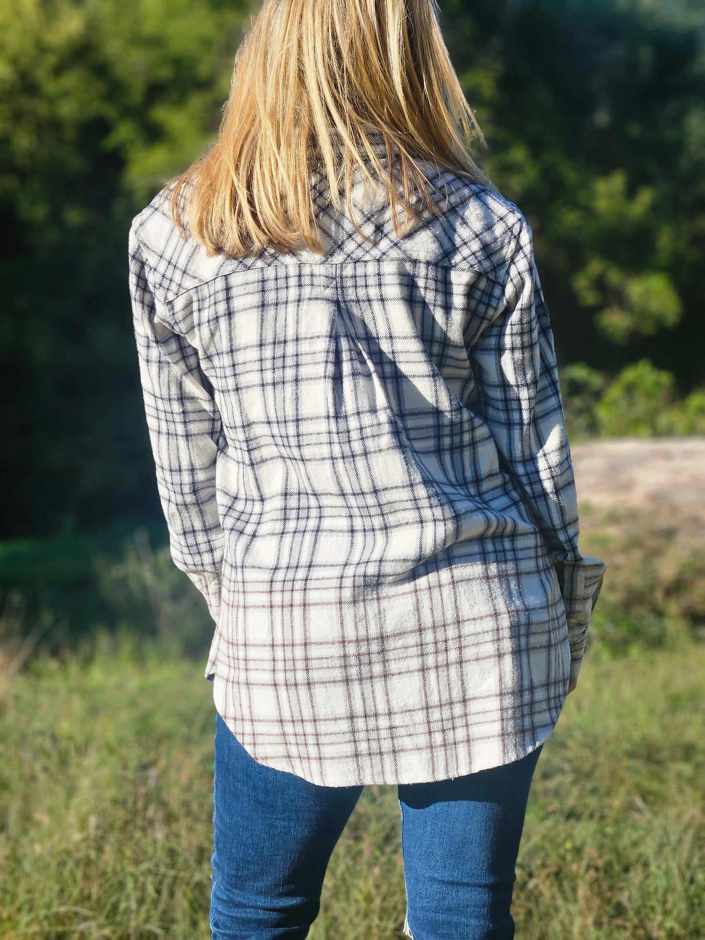 Gray, Ivory & Black Plaid Flannel