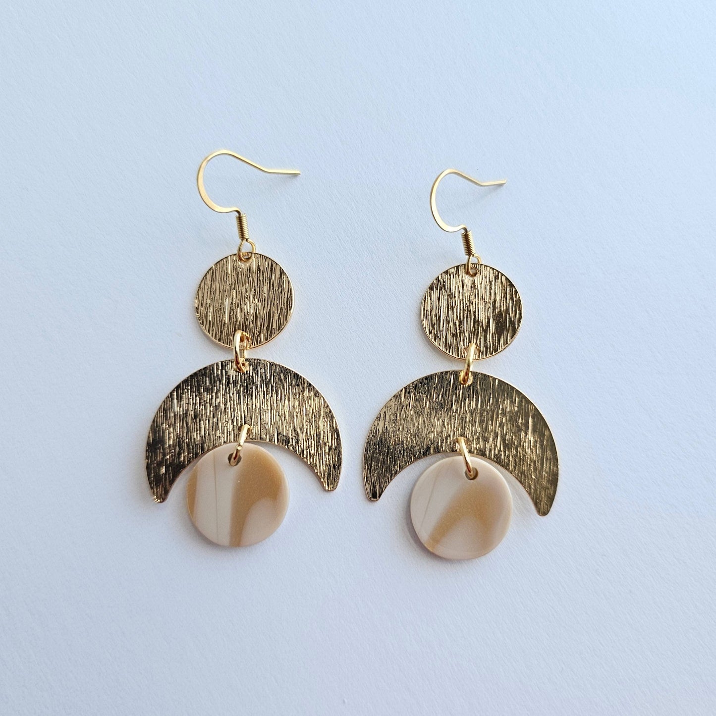 Eclipse Earrings - Golden Ivory // Fall, Moon, Jewelry