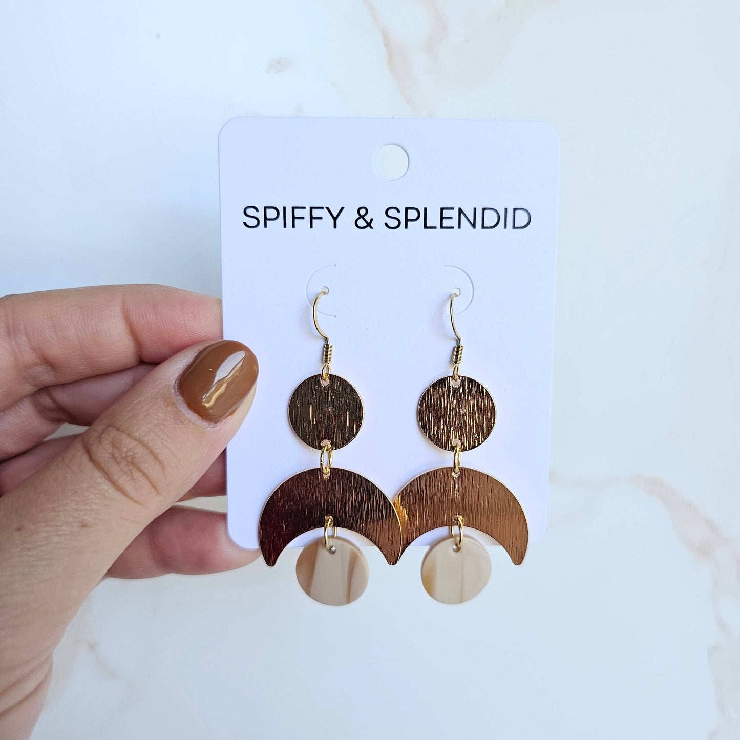 Eclipse Earrings - Golden Ivory // Fall, Moon, Jewelry