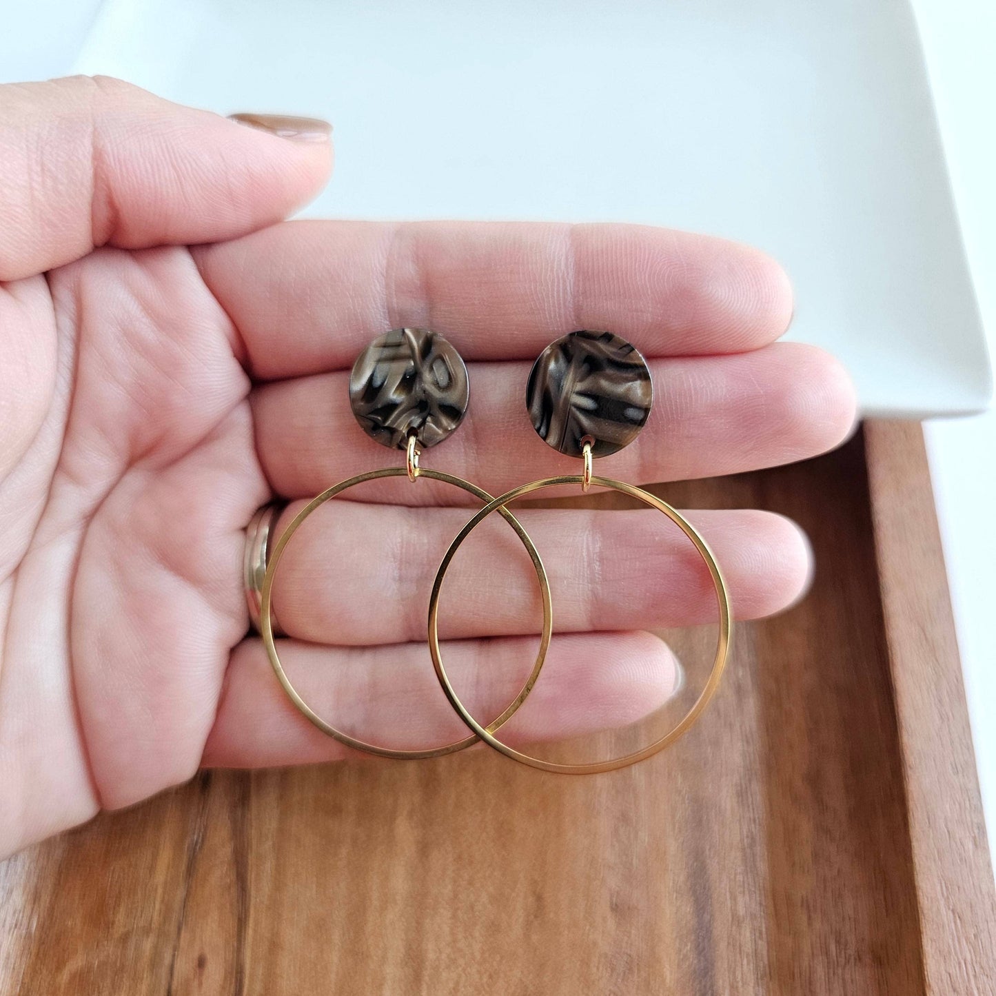 Amelia Earrings - Brown Shimmer