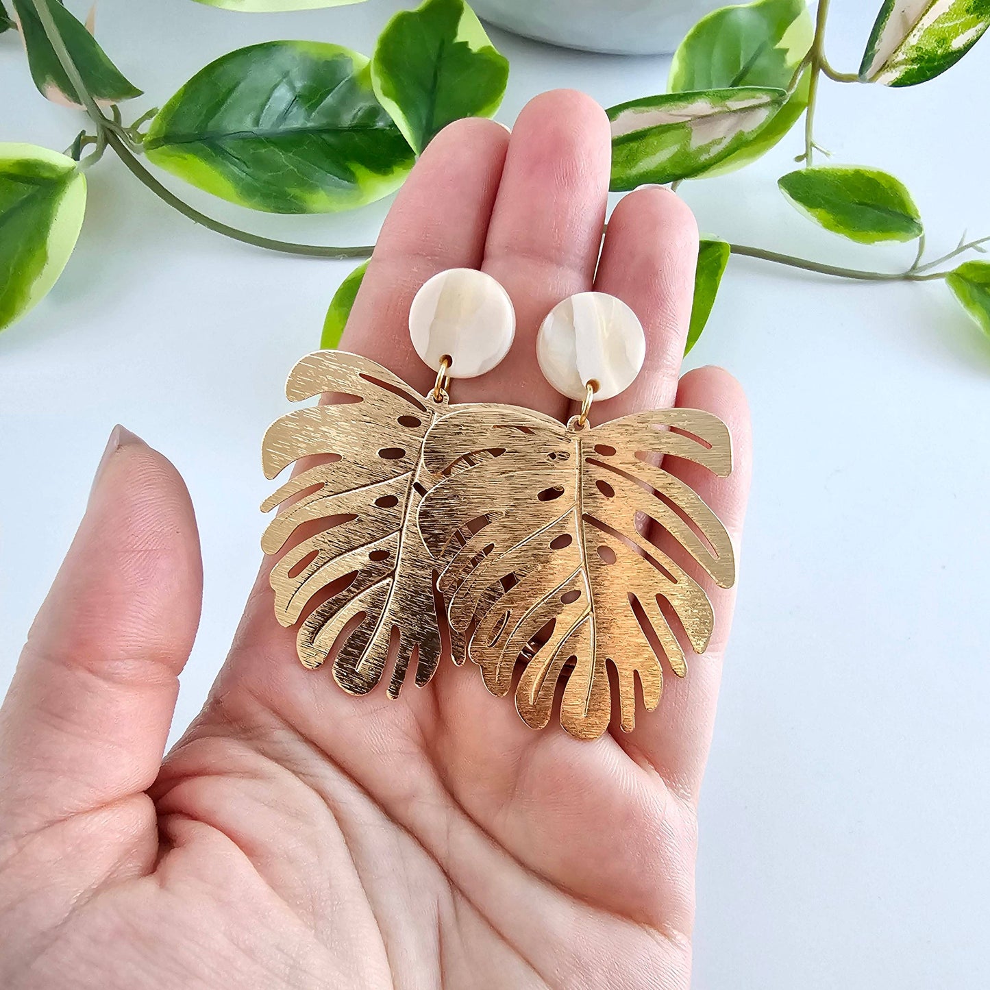 Belize Earrings - Ivory // Plant, Resort, Jewelry