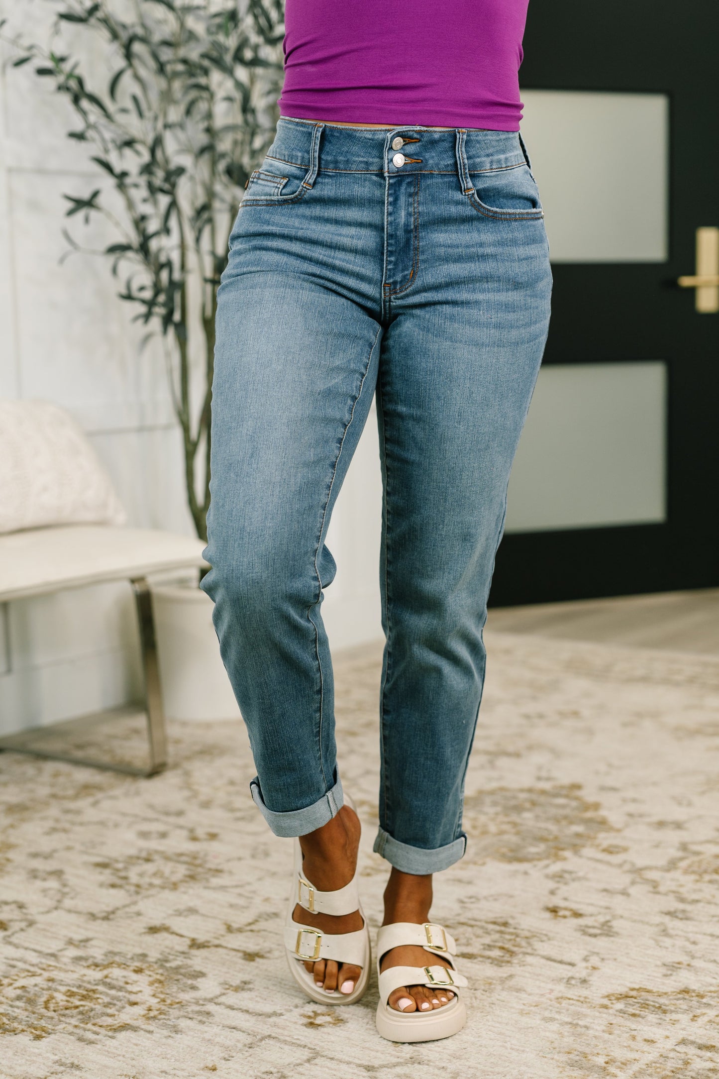 Becky Mid Rise Cool Denim Boyfriend Jean