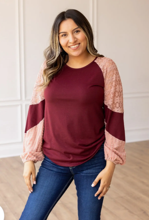 Berry Blush Lace Fusion Top