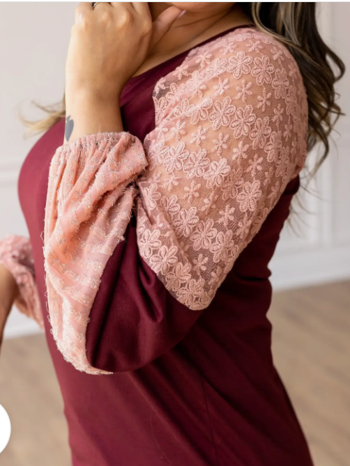 Berry Blush Lace Fusion Top