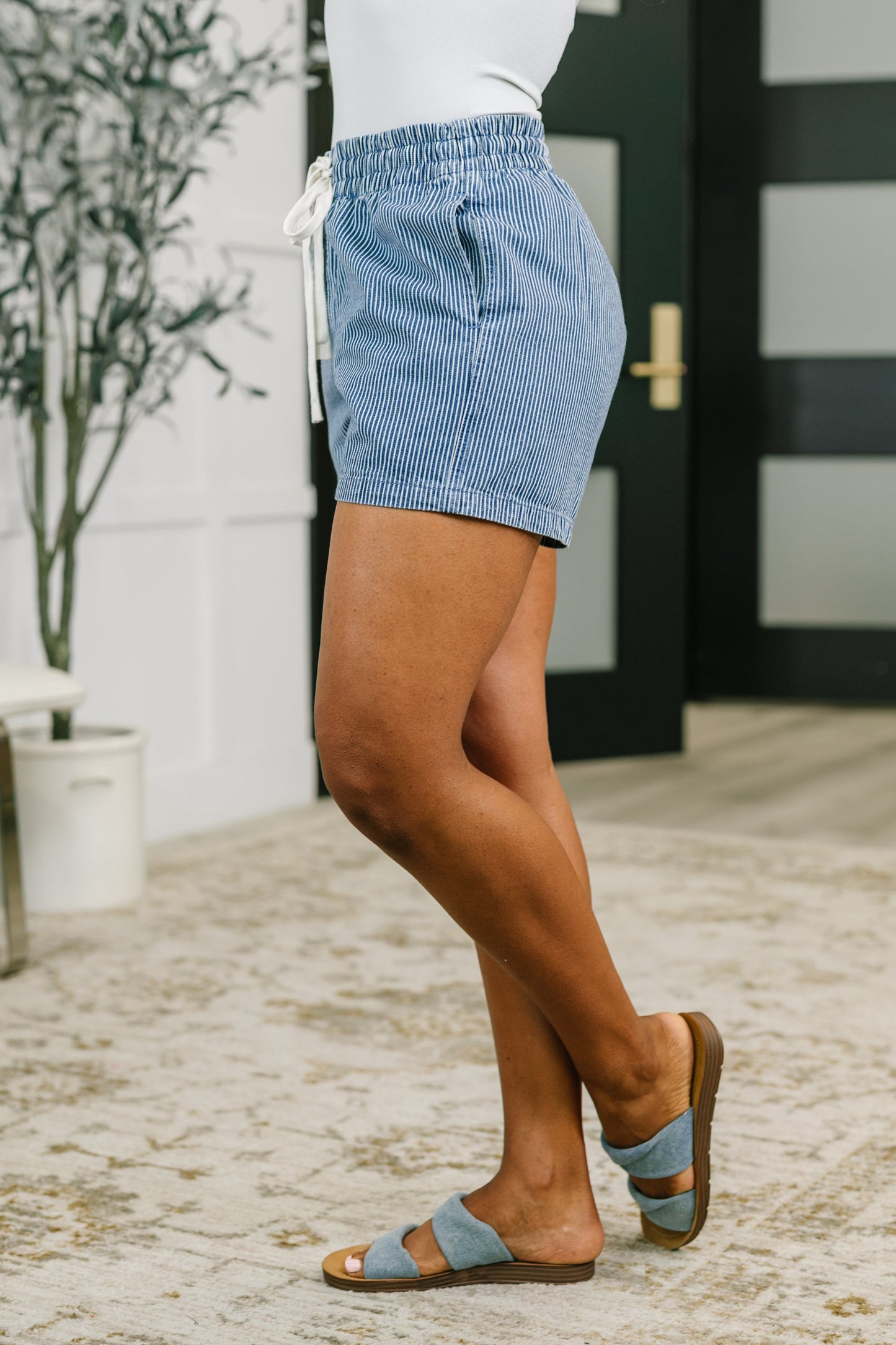 Boardwalk Talks Drawstring Shorts in Dark Blue
