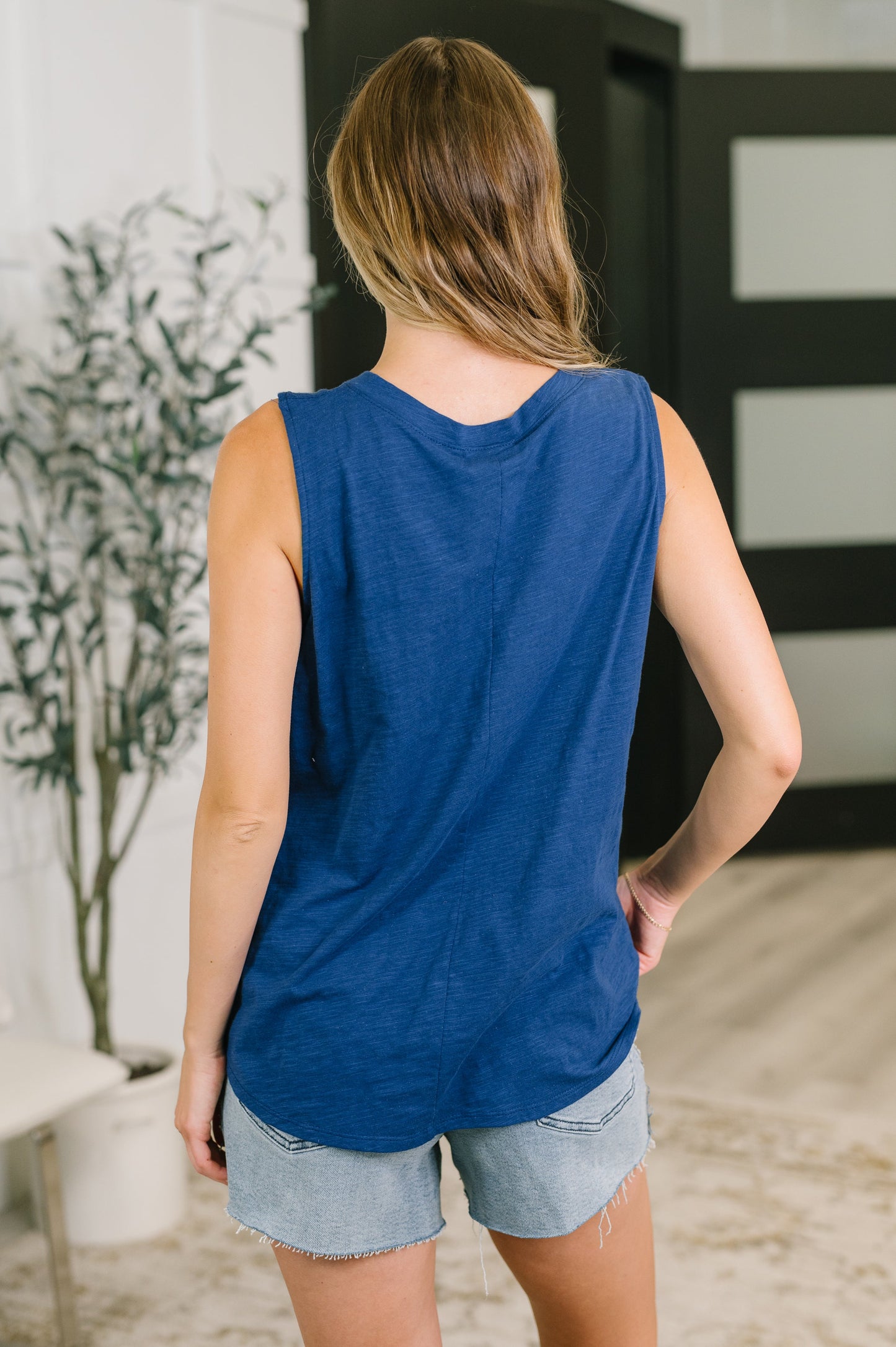 Getting Good V-Neck Tank in Navy