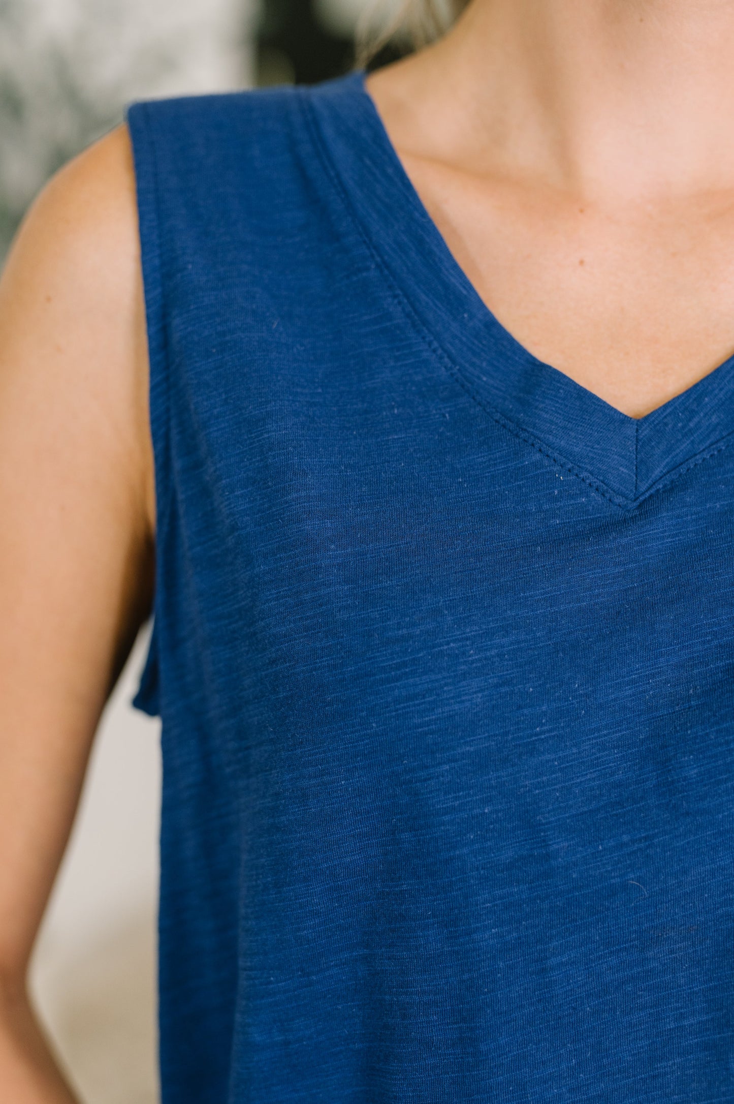 Getting Good V-Neck Tank in Navy