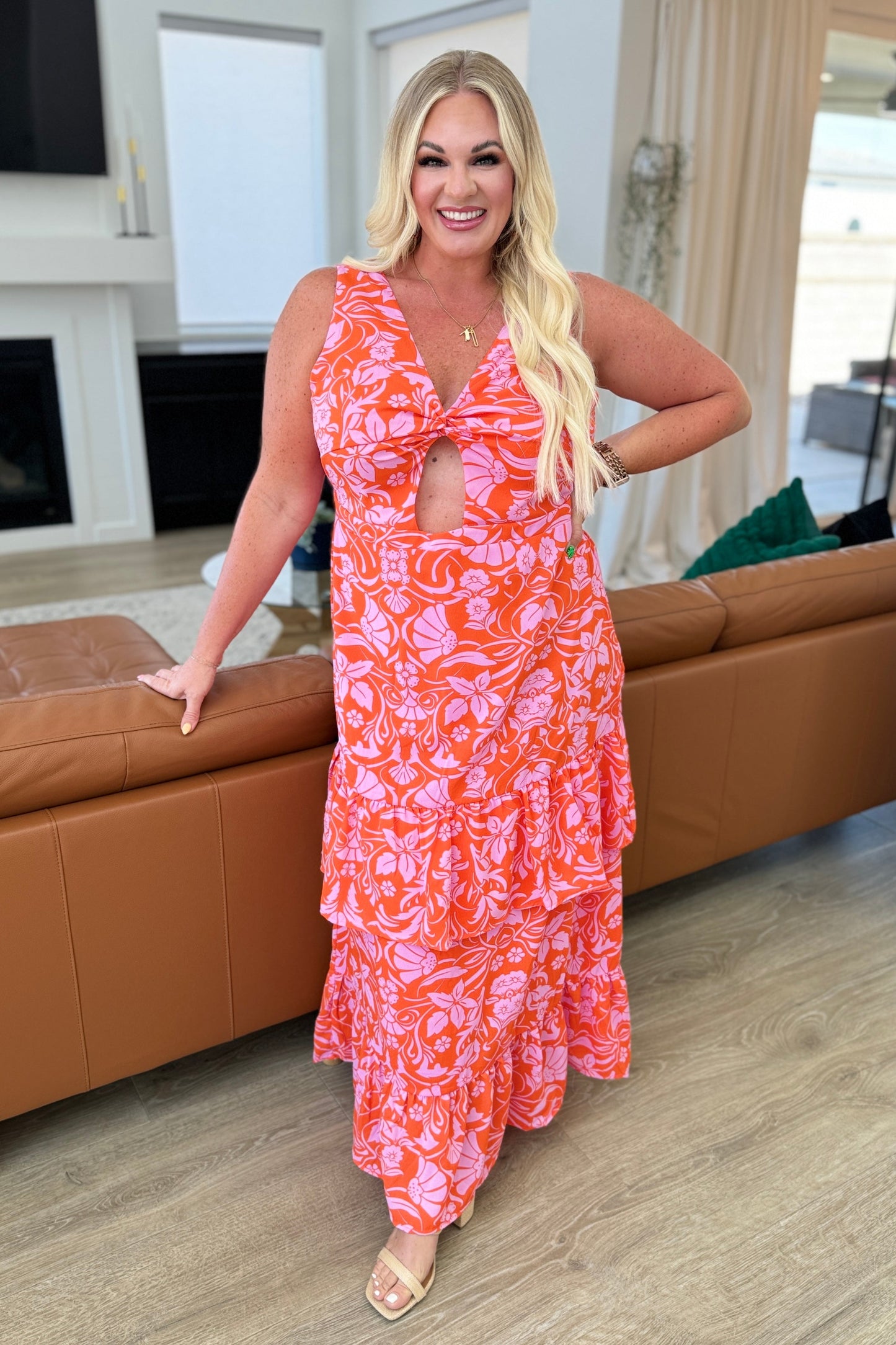 Miss Summer V-Neck Tiered Dress