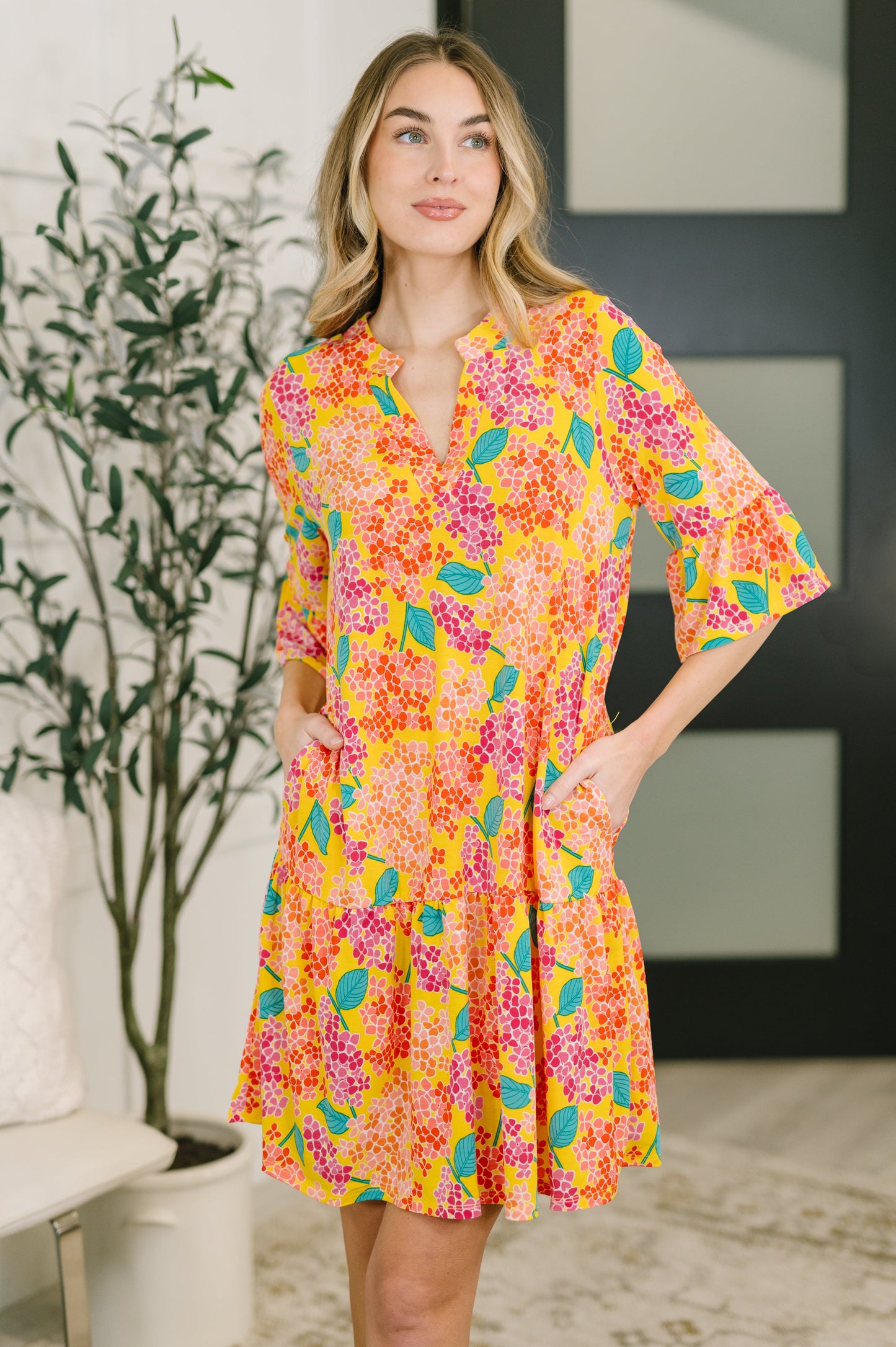 Lizzy Sunday Dress in Leaf Multi Floral- 7/20/2026