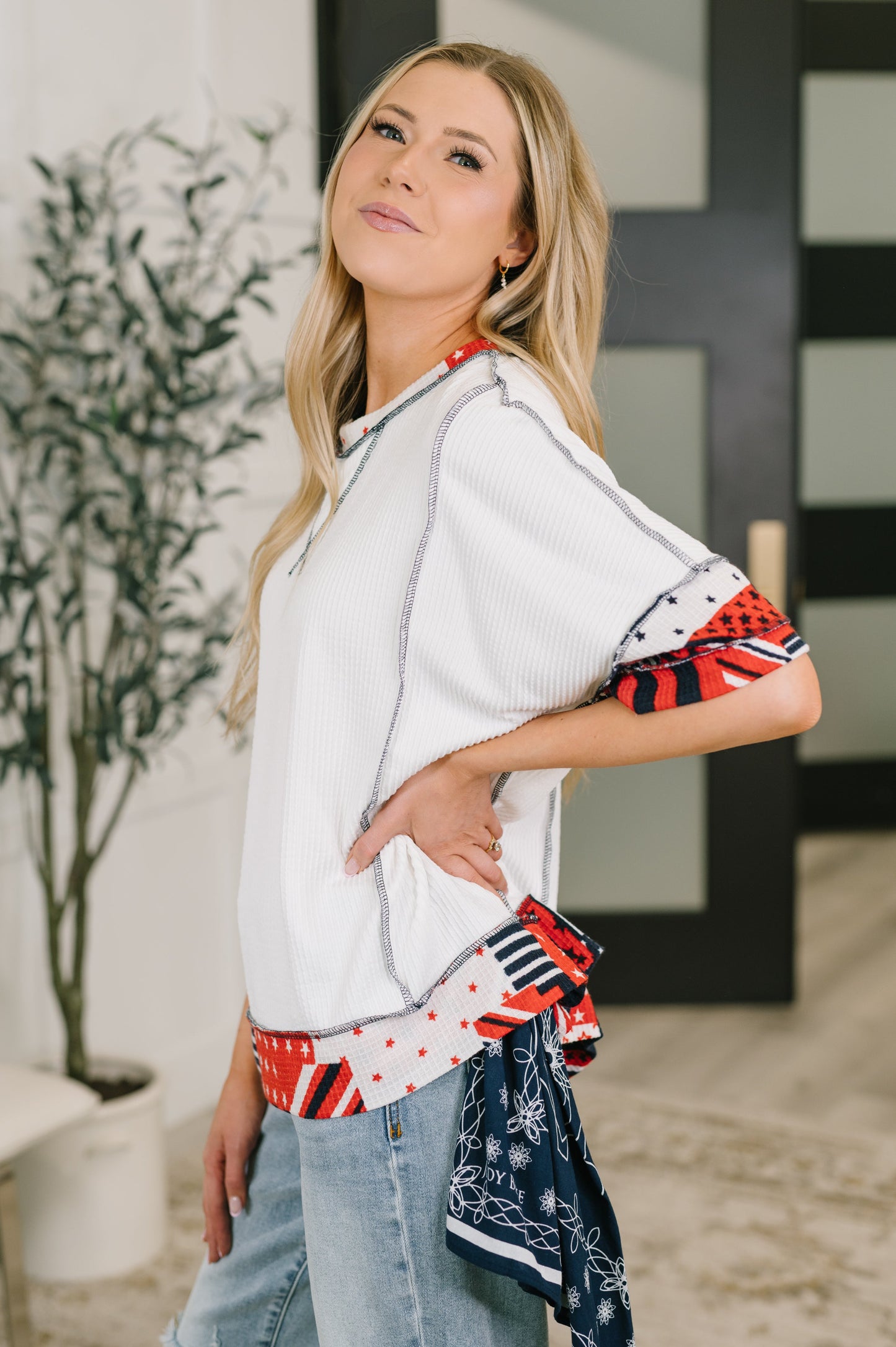 Pretty Prideful Patchwork Detail Top