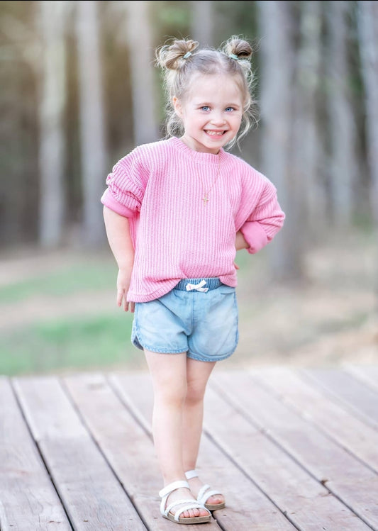 Pink Kids Knit Pullover