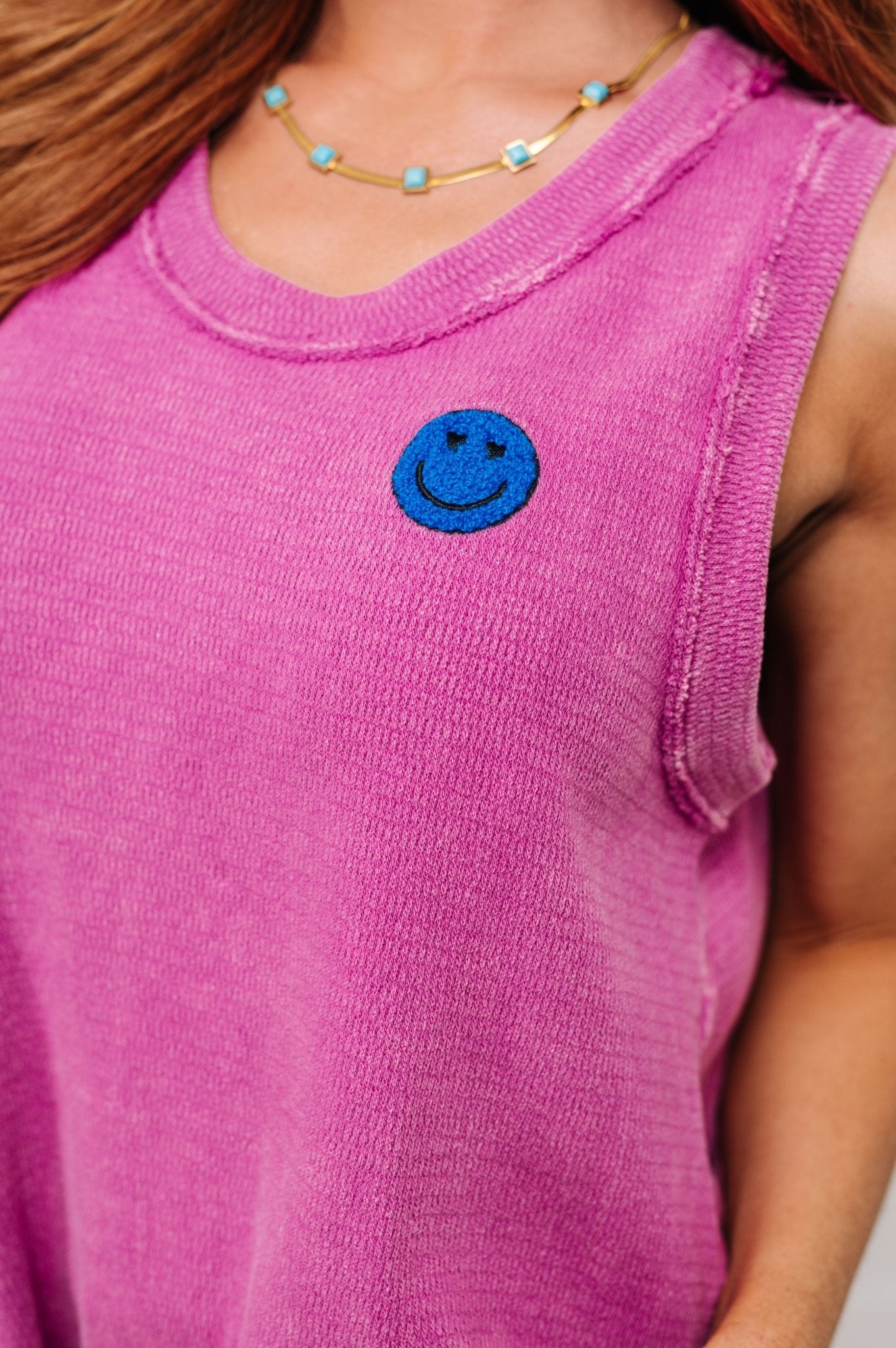 A Few of My Favorite Things Round Neck Tank in Fuchsia - Hey Molly Boutique