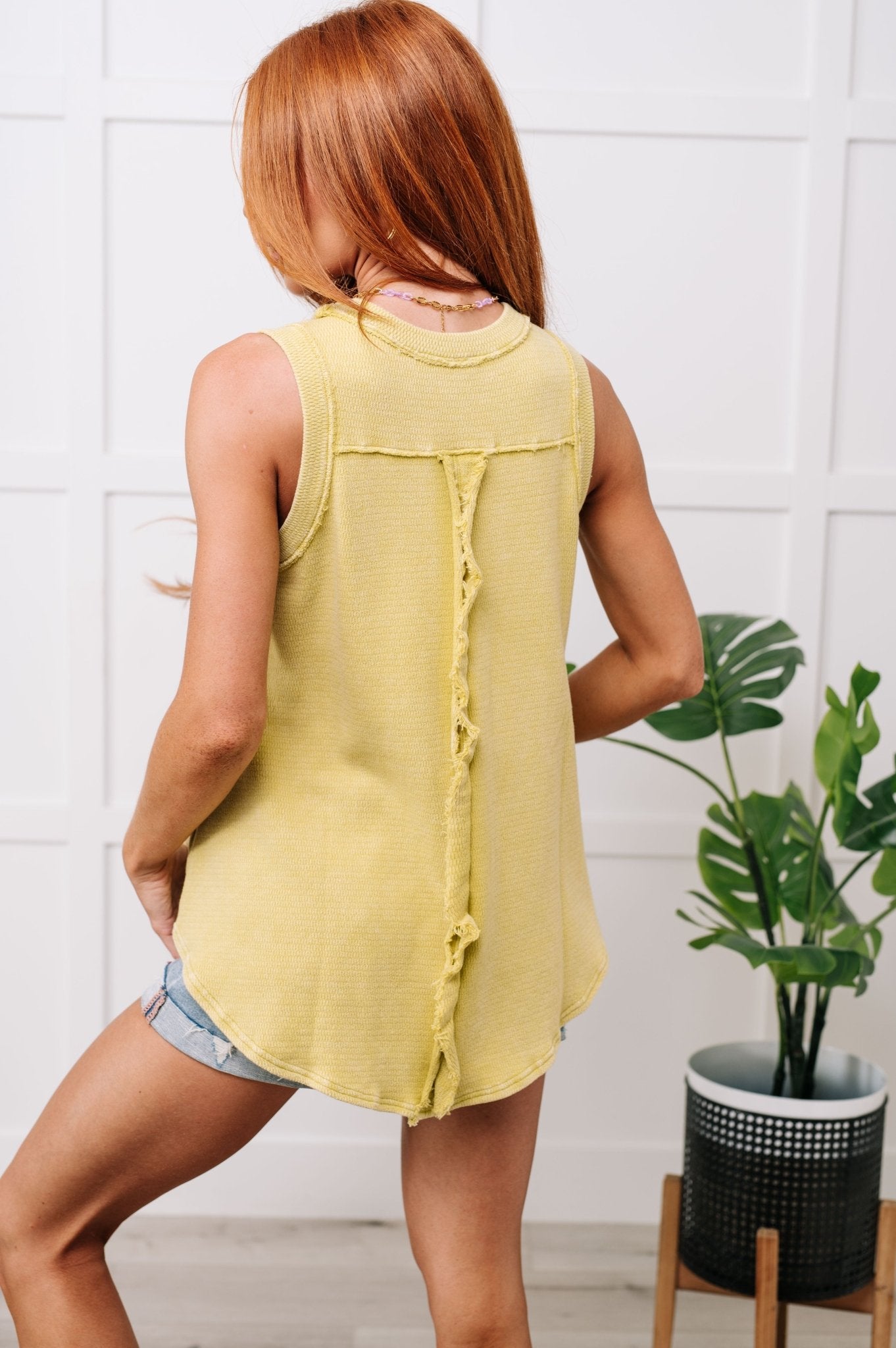 A Few of My Favorite Things Round Neck Tank in Lime - Hey Molly Boutique