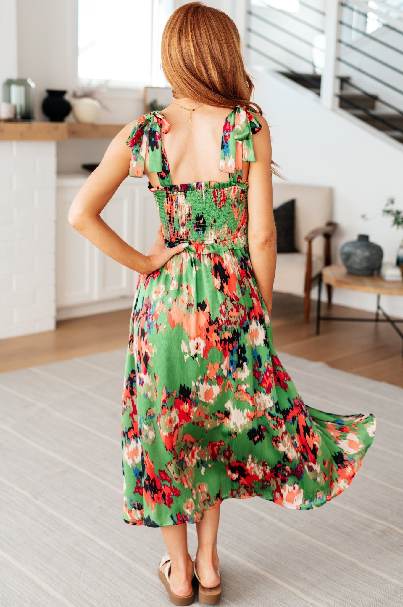 A Little While Longer Dress in Green - Hey Molly Boutique