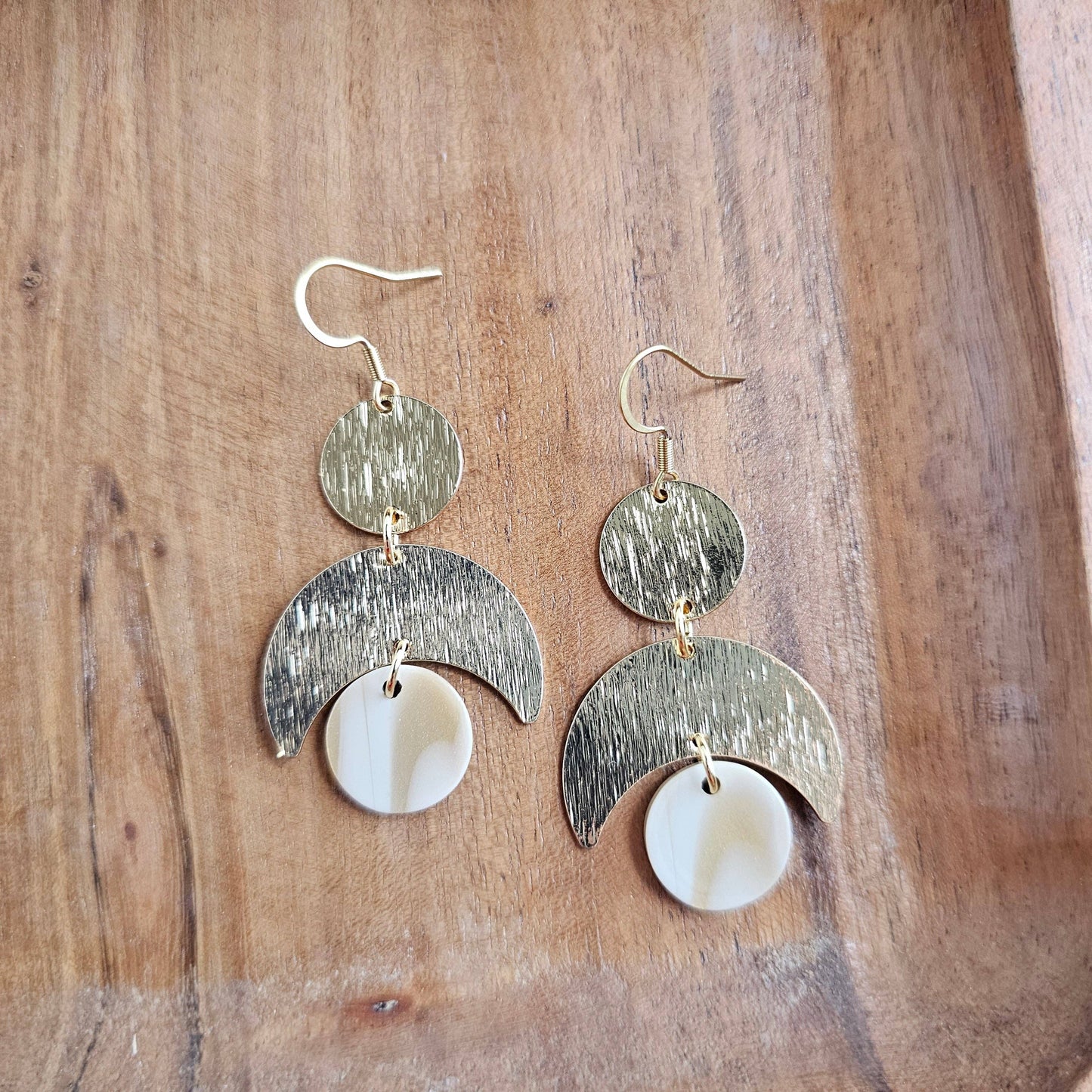 Eclipse Earrings - Golden Ivory // Fall, Moon, Jewelry