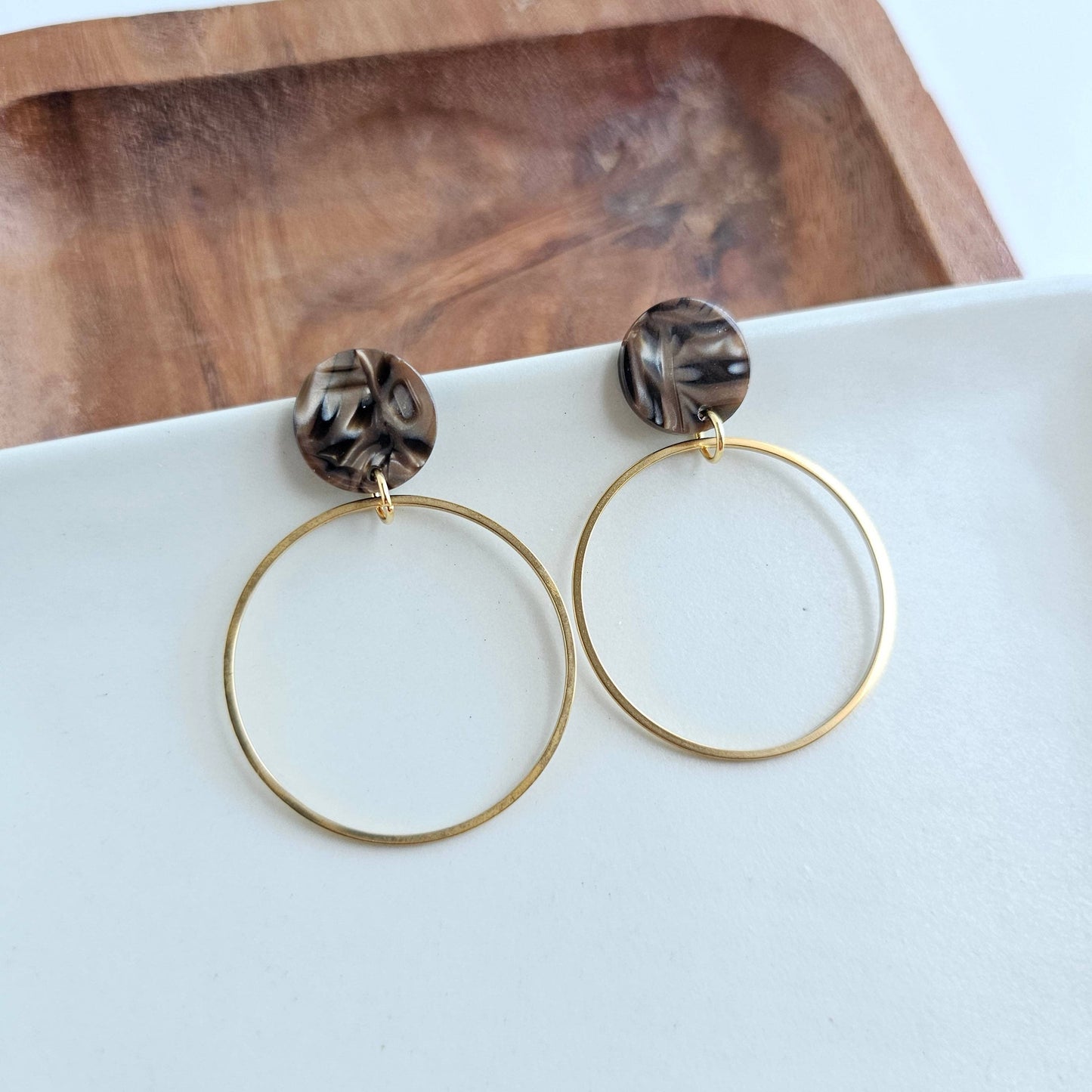 Amelia Earrings - Brown Shimmer