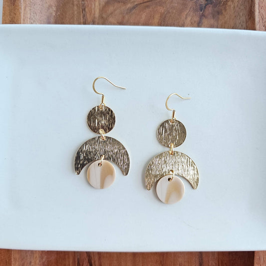 Eclipse Earrings - Golden Ivory // Fall, Moon, Jewelry