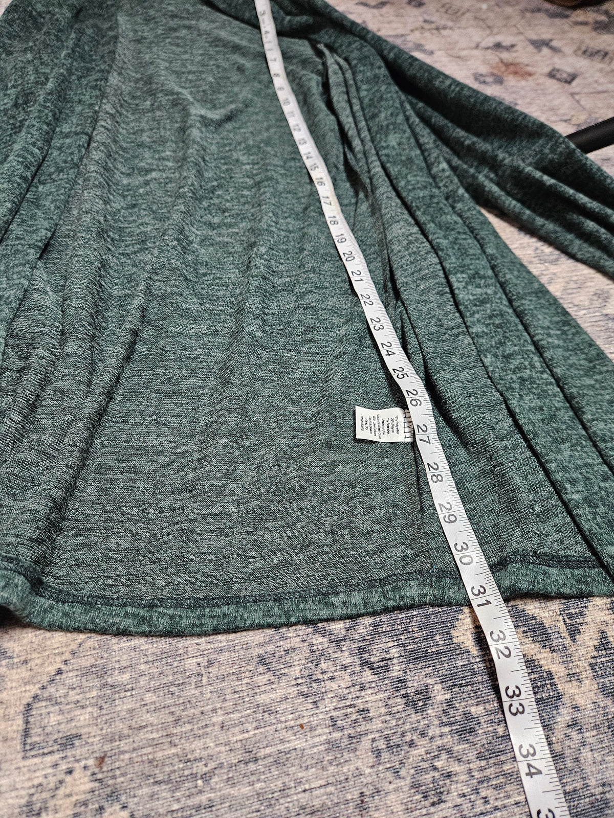 Womans Medium Dark Green Open Cardigan