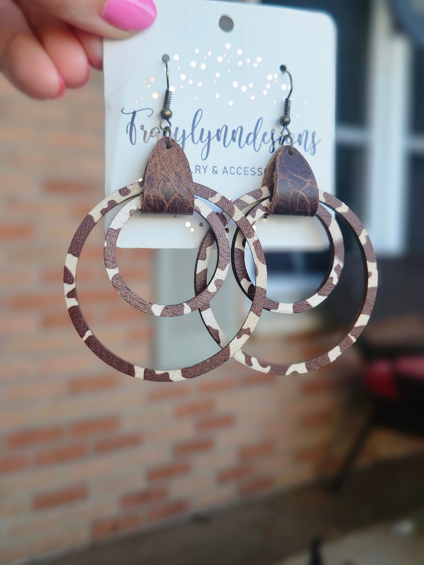 Wild Style Triple Hoop Leather Earrings