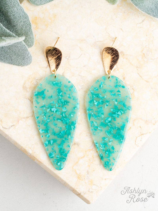 Drop of Perfection Earrings, Turquoise Sparkle: Turquoise / One Size