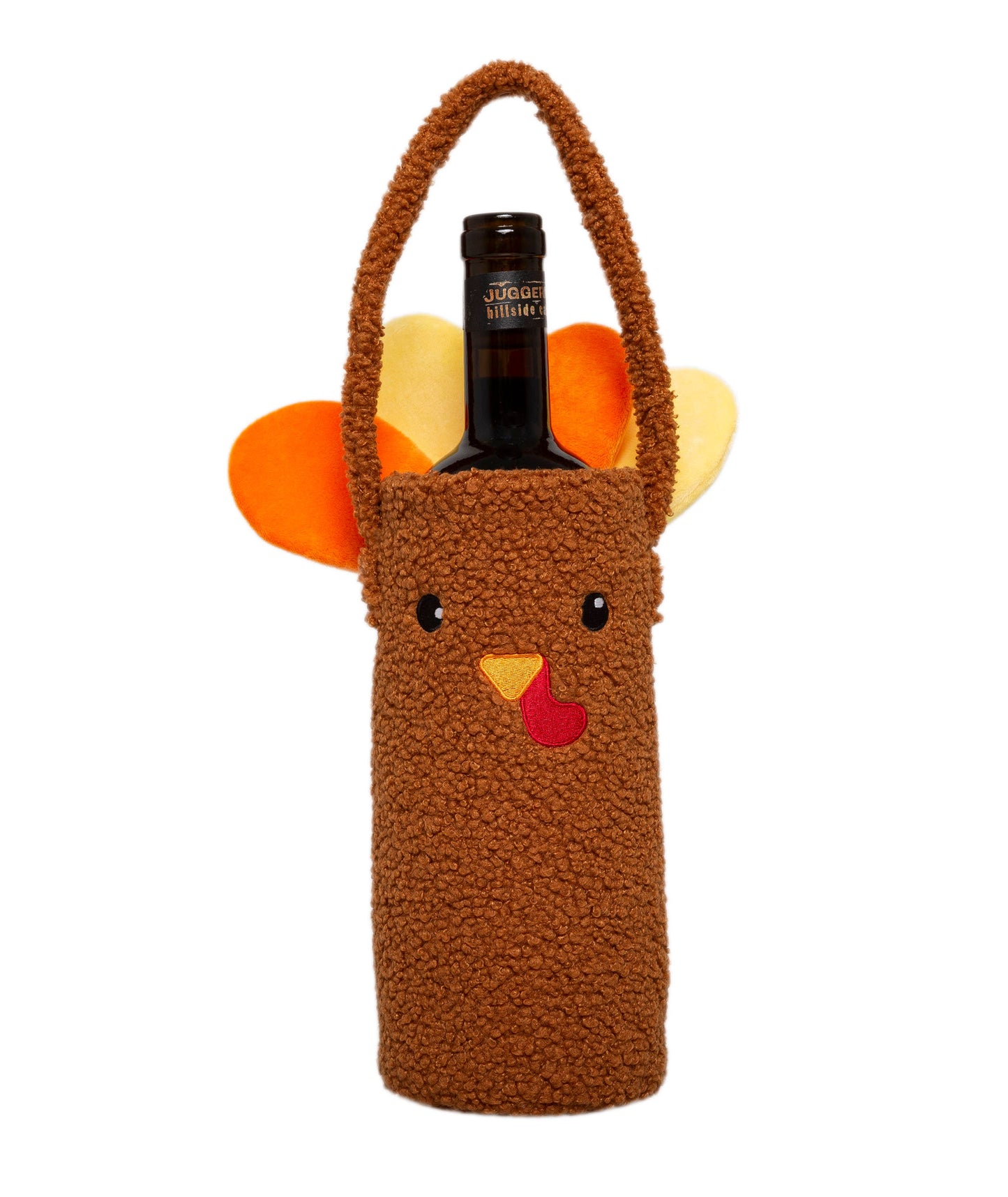 Turkey Sherpa Wine Bottle Gift Bag, Fall Decor