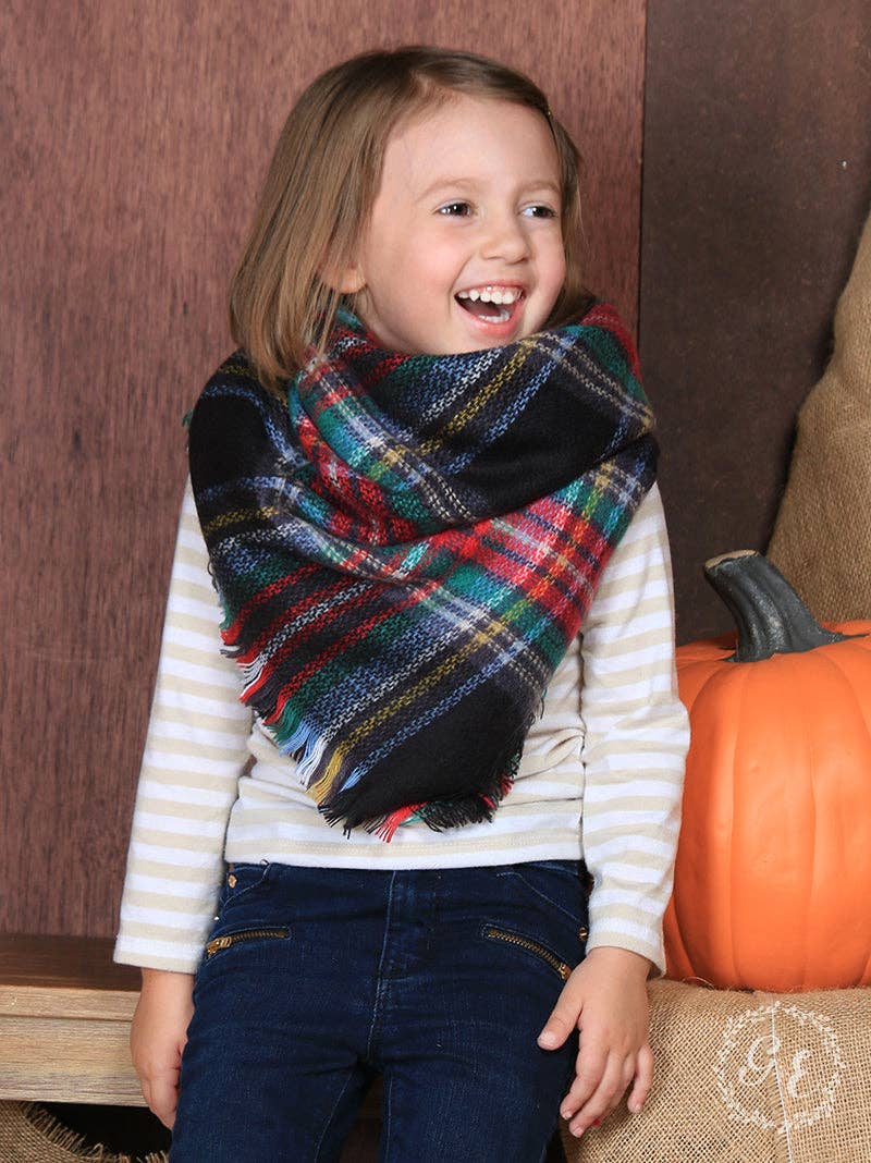 Girls' Fireside Warmth Plaid Blanket Scarf