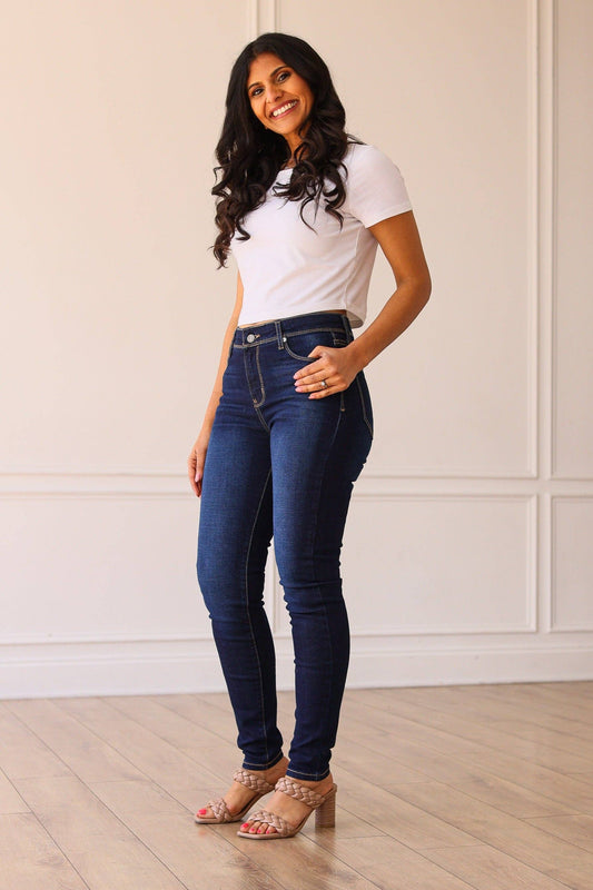 The Paris High Rise Dark Wash Skinny Jean